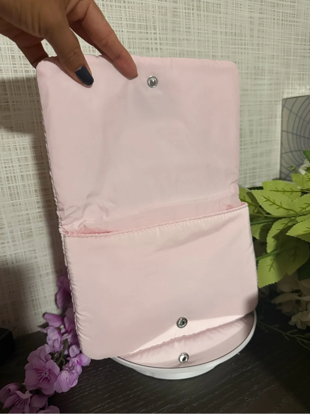 Dior Pale Pink Clutch with Silver CD Emblem